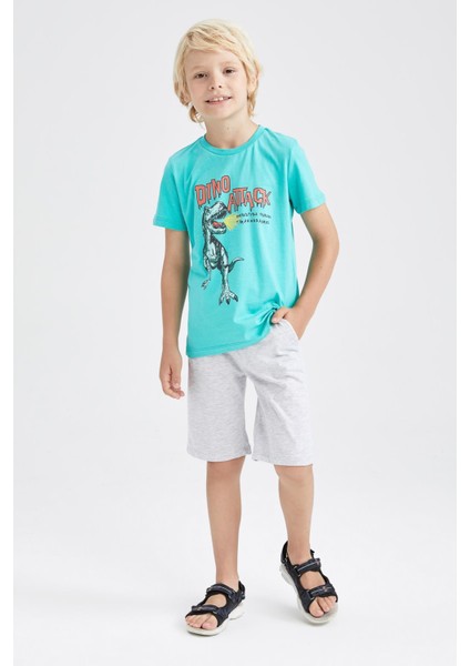Erkek Çocuk Baskılı Kısa Kollu Tişört Şort 2'li Takım Y9127A622HS modelleri