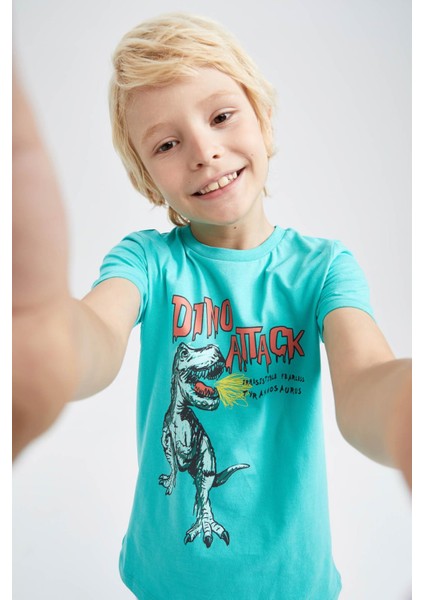 Erkek Çocuk Baskılı Kısa Kollu Tişört Şort 2'li Takım Y9127A622HS fırsatları