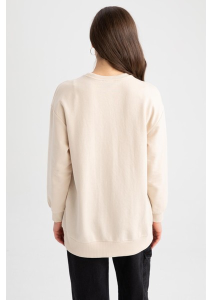 Relax Fit Bisiklet Yaka Baskılı Sweatshirt Tunik Z2074AZ23SP