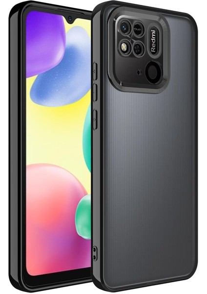 Xiaomi Redmi 10C Kılıf Kamera Korumalı Logo Gösteren Omega Kapak