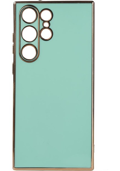 Samsung Galaxy S23 Ultra Kılıf Kenarı Gold Renkli Bark Kapak