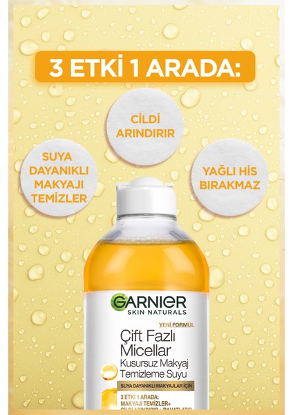 Çift Fazlı Micellar Kusursuz Makyaj Temizleme Suyu 400ML X3'LÜ