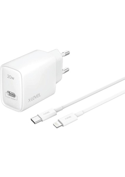 X-ChargerSmartPlus 20W Type-C Port Hızlı Şarj Aleti - 120 Cm Lightning Kablo