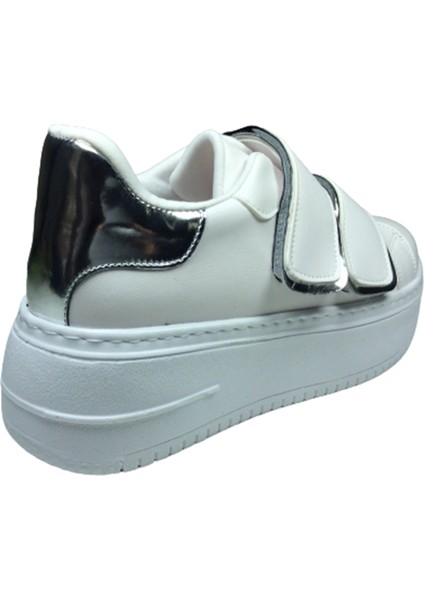 Womenly Moda 2001 BEYAZ Cırtlı Kadın Sneaker Spor Ayakkabı indirimleri