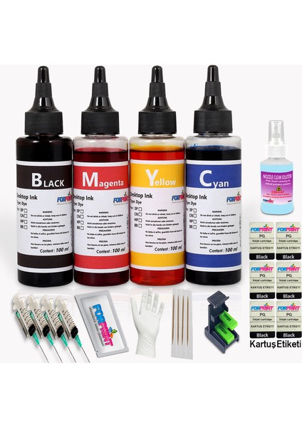 Hp 21, Hp 22, Hp 650, Hp 651 Kartuş Dolum Seti Forprint 4X100ML