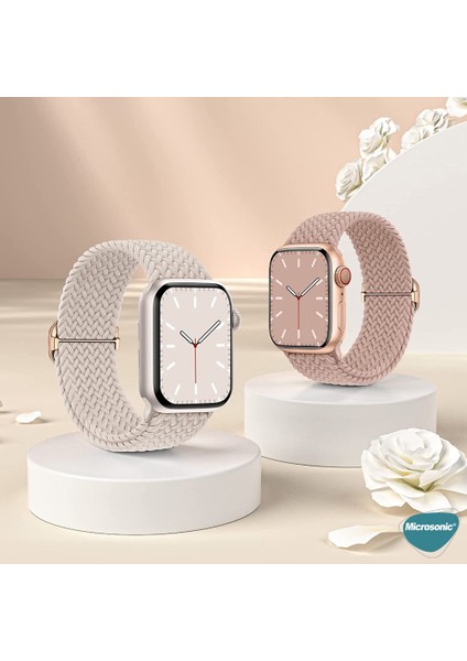 Apple Watch Series 8 45MM Kordon Braided Loop Band Yeşil