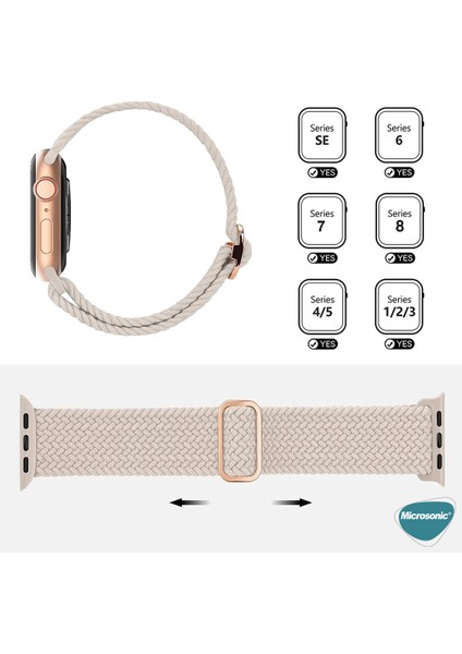 Apple Watch Series 8 45MM Kordon Braided Loop Band Yeşil