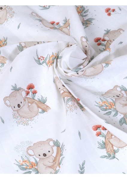 Organik Müslin Bebek Battaniyesi Koala Desenli