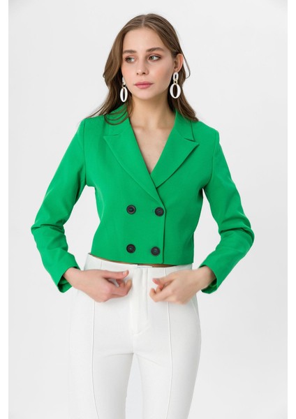 Kadın Kısa Düğme Kapamalı Blazer Ceket fiyatları