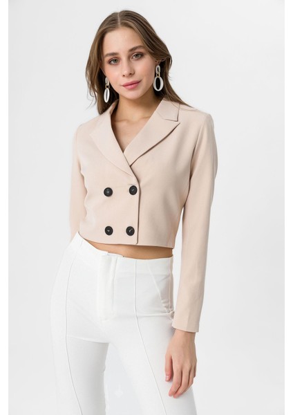 Kadın Kısa Düğme Kapamalı Blazer Ceket fiyatları
