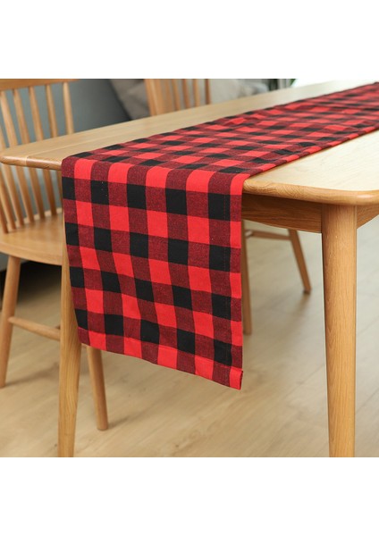 38X180CM Iskoç Damalı Masa Bayrağı (Kırmızı) (Yurt Dışından)