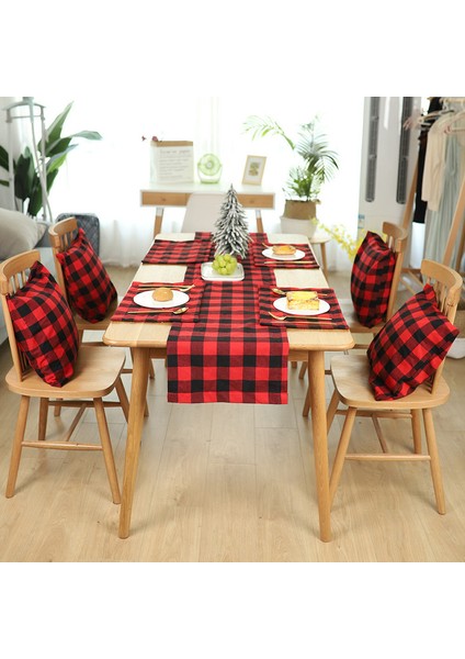 38X180CM Iskoç Damalı Masa Bayrağı (Kırmızı) (Yurt Dışından) fırsatları