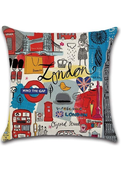 45 x 45 cm Cityscape Yastık Kılıfı (Yurt Dışından) fiyatları