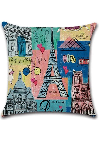 45 x 45 cm Cityscape Yastık Kılıfı (Yurt Dışından) modelleri