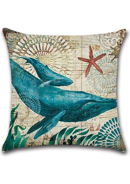 Yastık Kılıfı 45X 45CM Deniz Hayvanı (Yurt Dışından) modelleri