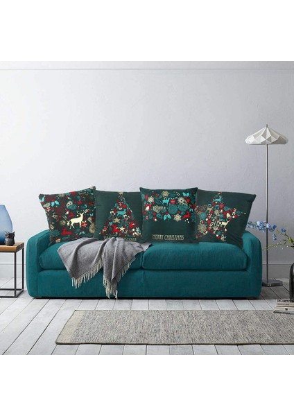 Yastık Kılıfı 45 x 45 cm Kırmızı Yeşil (Yurt Dışından)