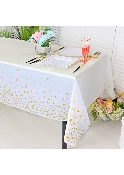 2 Adet Tek Kullanımlık Masa Örtüsü 137 x 274 cm (Yıldız) (Yurt Dışından) indirimleri