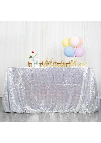 100*130CM Gümüş Pullu Masa Örtüsü (Yurt Dışından)