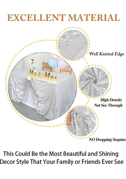 100*130CM Gümüş Pullu Masa Örtüsü (Yurt Dışından) fırsatları