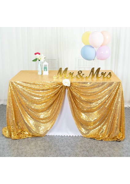 120 x 180 cm Pullu Masa Örtüsü (Altın) (Yurt Dışından)