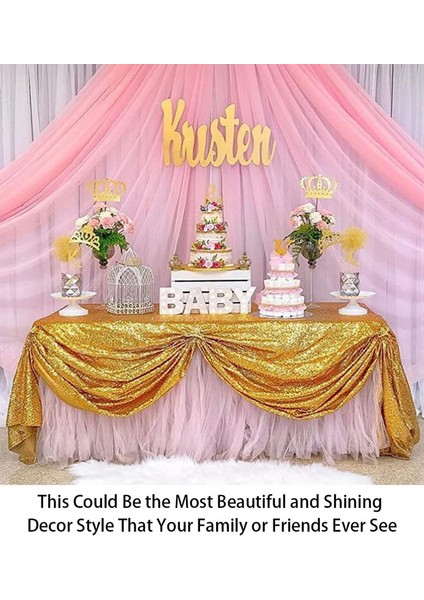 120 x 180 cm Pullu Masa Örtüsü (Altın) (Yurt Dışından) modelleri