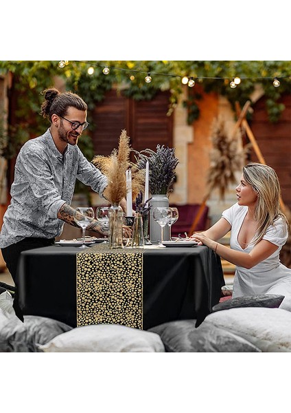 3x 137X274CM Tek Kullanımlık Masa Örtüleri Siyah-Altın (Yurt Dışından) indirimleri