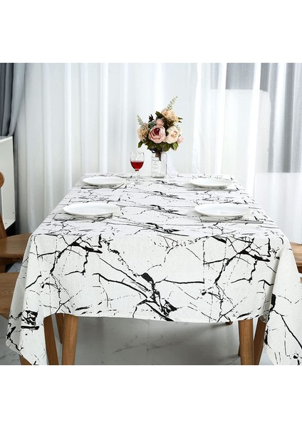 140*220CM Parça Mermer Pamuk Keten Masa Örtüsü (Yurt Dışından) fiyatları