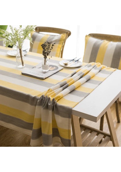 135*135 cm Üç Renkli Çizgili Dikdörtgen Masa Örtüsü (Yurt Dışından) fiyatları