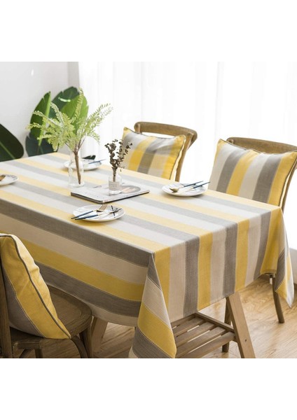 135*135 cm Üç Renkli Çizgili Dikdörtgen Masa Örtüsü (Yurt Dışından) indirimleri