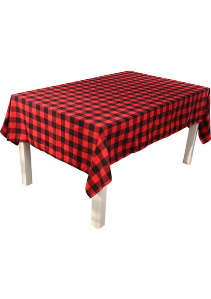 Masa Örtüsü Baskılı 180X140CM (Kırmızı Izgara) (Yurt Dışından)