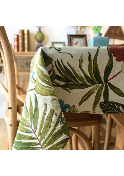 100X140CM Yeşil Kaplumbağa Yaprağı Masa Örtüsü Deseni (Yurt Dışından)