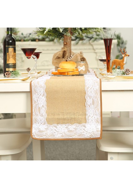 Jüt ve Dantel Masa Bayrağı 30X180CM (Kalın) (Yurt Dışından) fırsatları