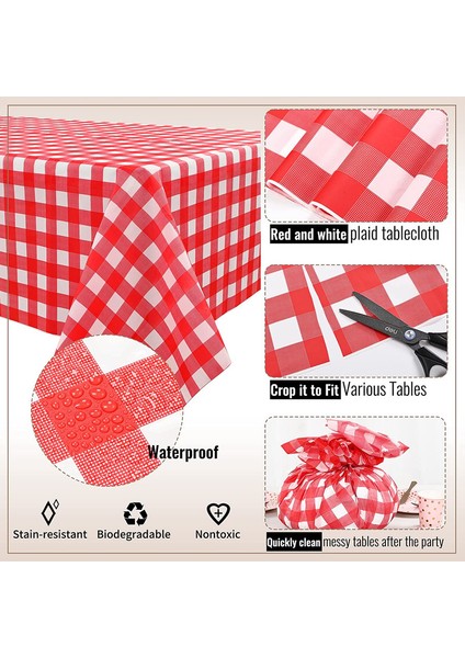10 x 137*274CM Beyaz ve Kırmızı Izgaralı Masa Örtüleri (Yurt Dışından) modelleri