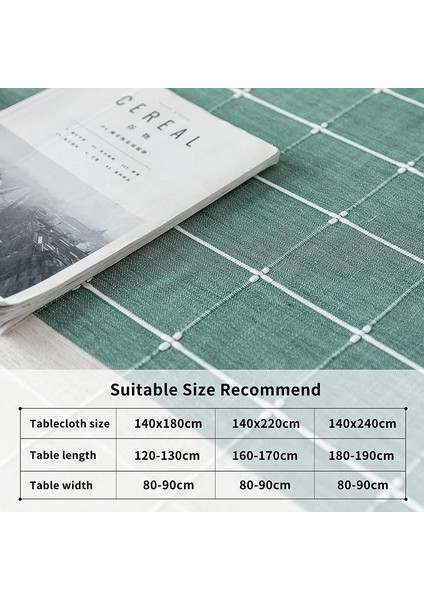 Dikdörtgen Pamuklu Masa Örtüsü 140X180CM (Yeşil) (Yurt Dışından) fiyatları