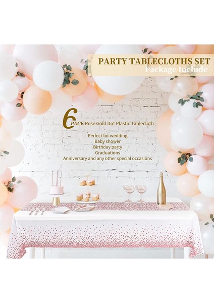 6 x 137*274CM Gül Altın Nokta Obrusy Jednorazowe (Yurt Dışından) modelleri