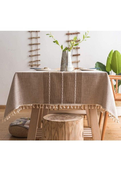 140X220CM Haki Renkte Saçaklı Masa Örtüsü (Yurt Dışından) fiyatları