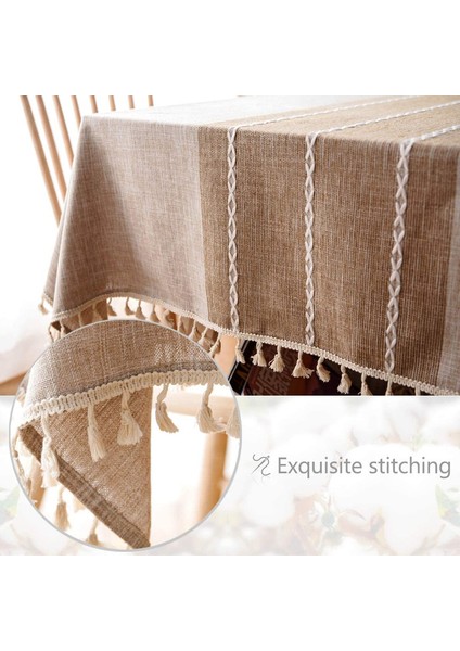 140X220CM Haki Renkte Saçaklı Masa Örtüsü (Yurt Dışından) fırsatları