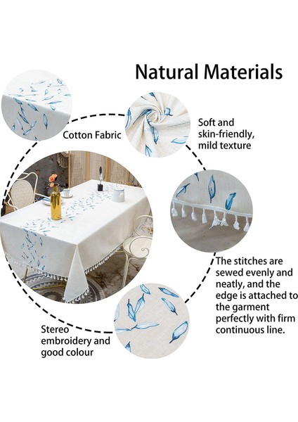 140X180CM Keten Masa Örtüsü (Mavi) (Yurt Dışından) fiyatları