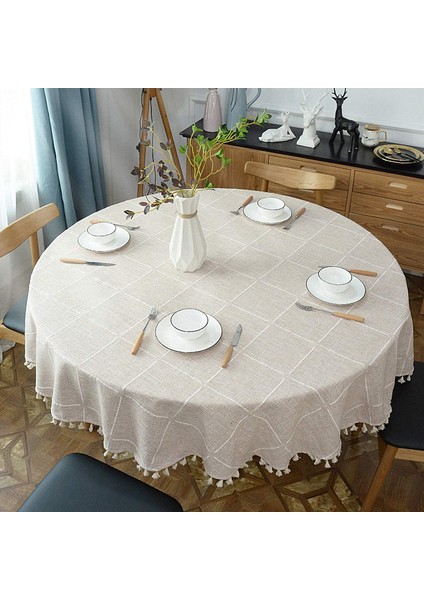 Pamuk-Keten Masa Örtüsü (C Tipi, 200 cm Çap) (Yurt Dışından) modelleri