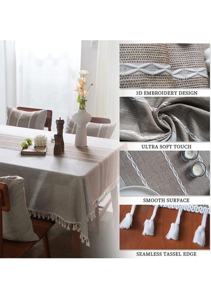 140*140CM Yıkama Için Işlemeli Masa Örtüsü (Kahverengi) (Yurt Dışından) modelleri