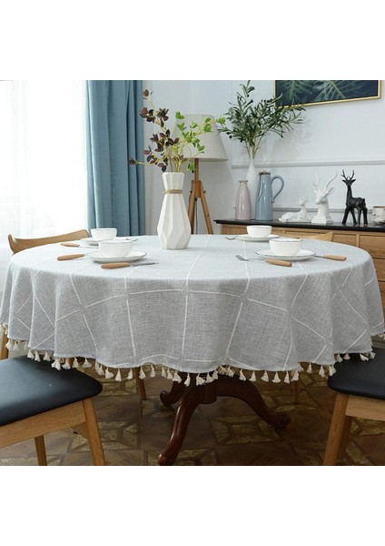 Pamuk-Keten Masa Örtüsü (D Tipi, Çap 90 Cm) (Yurt Dışından) fiyatları