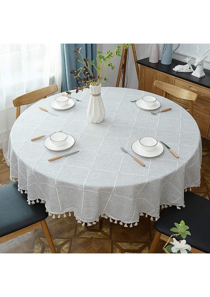 Pamuk-Keten Masa Örtüsü (D Tipi, Çap 90 Cm) (Yurt Dışından) modelleri