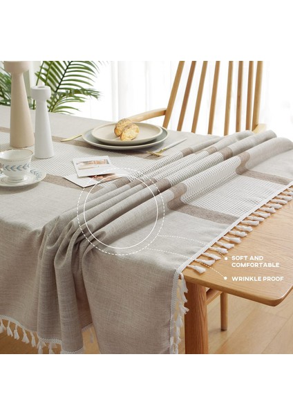 Çizgili Masa Örtüsü (Kahverengi, 90*90CM) (Yurt Dışından) indirimleri