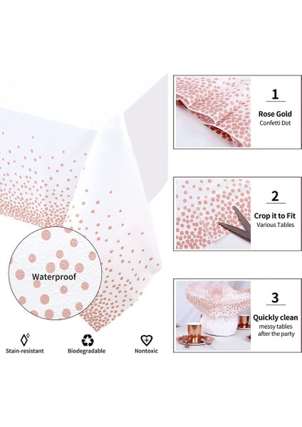 4 x 137*274CM Gül Altın Nokta Parti Masa Örtüleri (Yurt Dışından) indirimleri