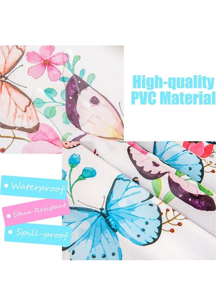 140*140CM Kelebek Desenli Beyaz Pvc Masa Örtüsü (Yurt Dışından) fiyatları