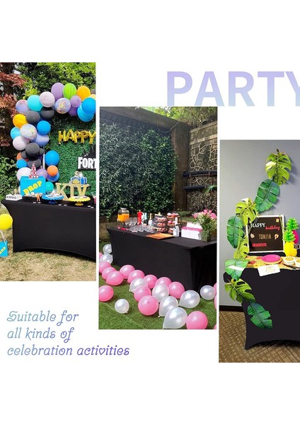 4ft Streç Ziyafet Masa Örtüsü Siyah (Yurt Dışından) fırsatları