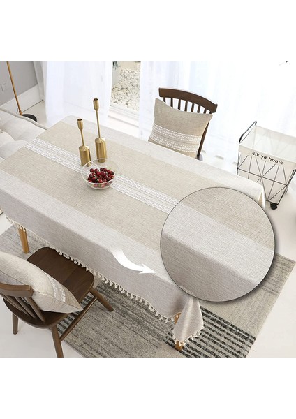 Dikdörtgen Pamuklu Masa Örtüsü 140X180CM (Haki) (Yurt Dışından) fırsatları