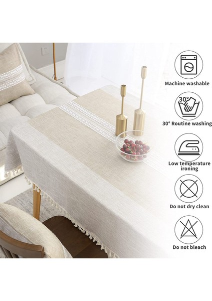 Dikdörtgen Pamuklu Masa Örtüsü 140X180CM (Haki) (Yurt Dışından) indirimleri