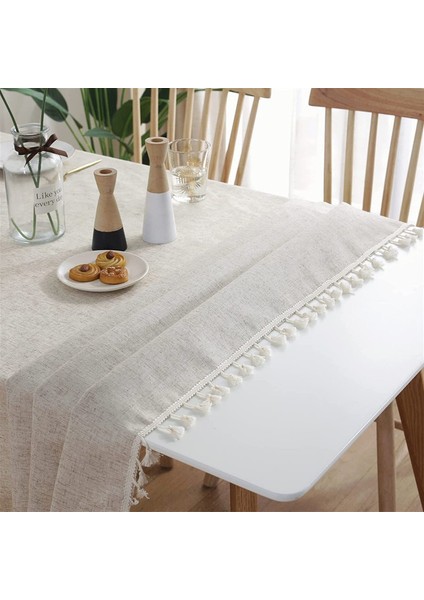 60X60CM Saçaklı Keten Masa Örtüsü (Yurt Dışından) fırsatları
