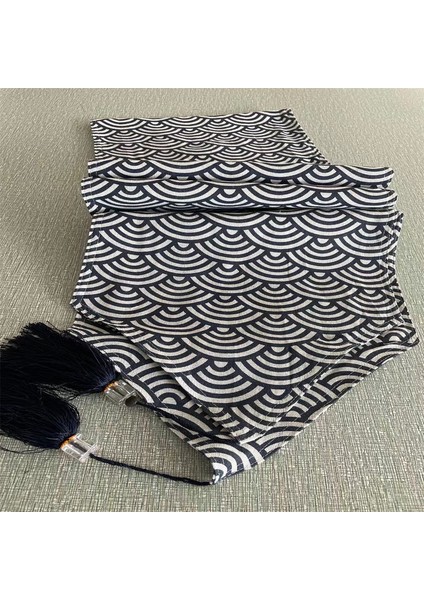 33X200CM Mavi Çizgili Aile Masa Örtüsü (Yurt Dışından)